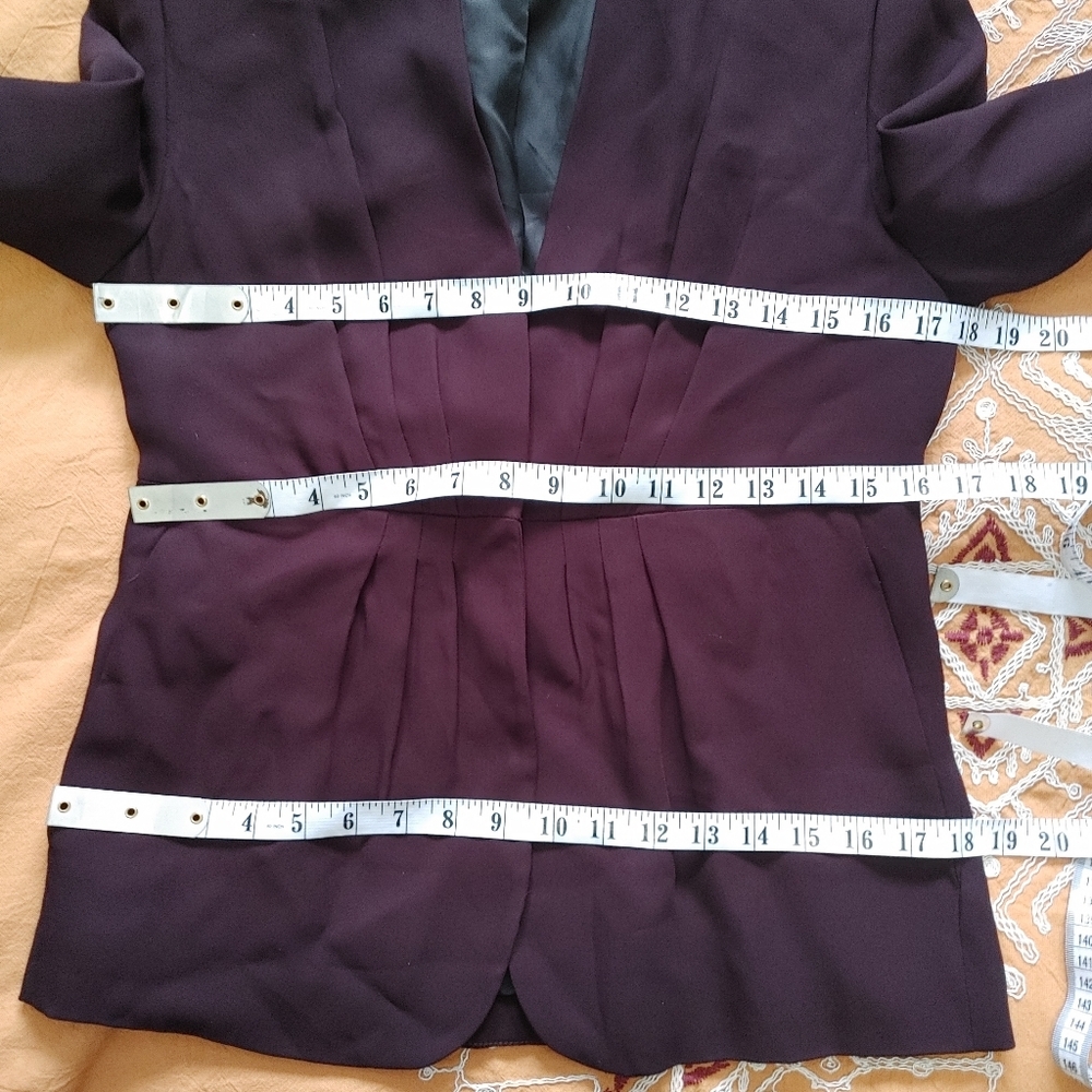 Reiss Carla Eggplant Pleated Viscose Blazer Size M - Picture 11 of 14